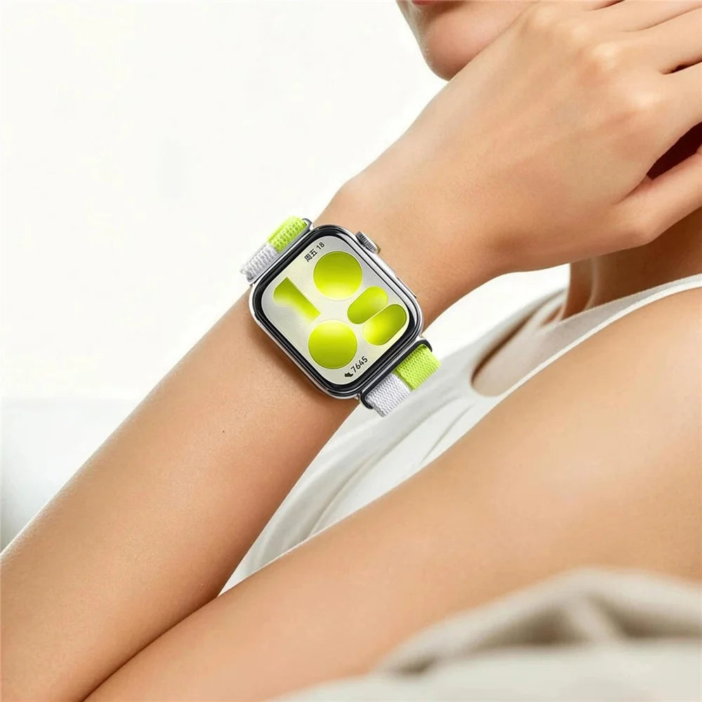 Nylon Strap for Huawei Watch Fit 5 Pro  /  5  /  4 Pro  /  4  /  3 Sport Loop Band Breathable Wristband - Green - 4