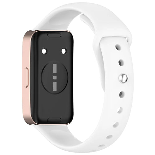Smart Watch Band for Huawei Band 10 / 9 / 8 Reverse Buckle Silicone Strap - White - 1