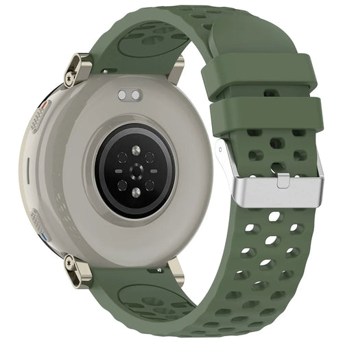 20mm Silicone Strap for Huami Amazfit Cheetah 2 Pro / Active 3 Premium / Active 2 Breathable Watch Band - Dark Green - 1