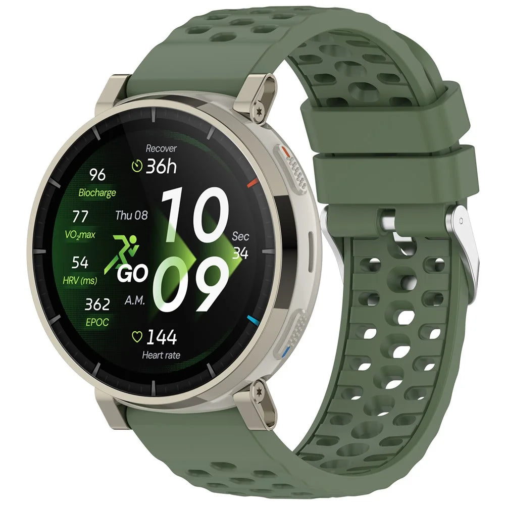 20mm Silicone Strap for Huami Amazfit Cheetah 2 Pro / Active 3 Premium / Active 2 Breathable Watch Band - Dark Green - 2