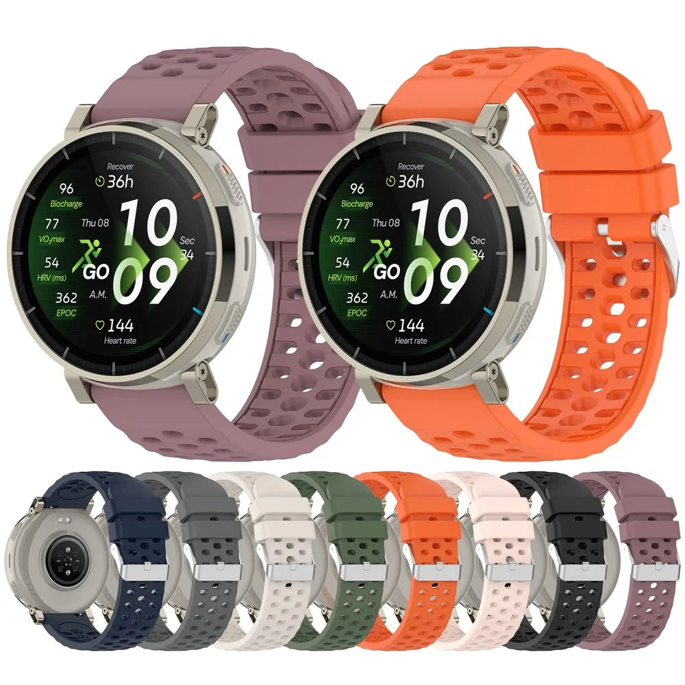 20mm Silicone Strap for Huami Amazfit Cheetah 2 Pro / Active 3 Premium / Active 2 Breathable Watch Band - Dark Green - 5