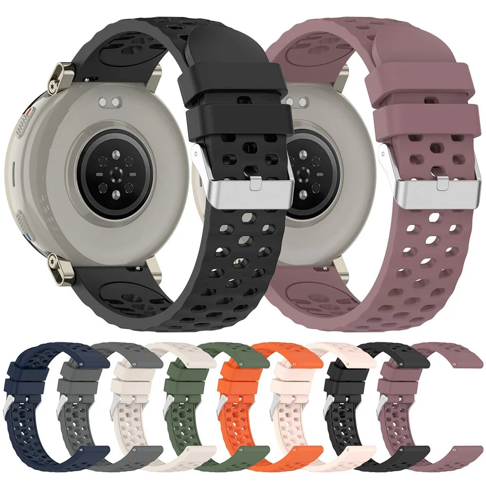 20mm Silicone Strap for Huami Amazfit Cheetah 2 Pro / Active 3 Premium / Active 2 Breathable Watch Band - Dark Green - 6