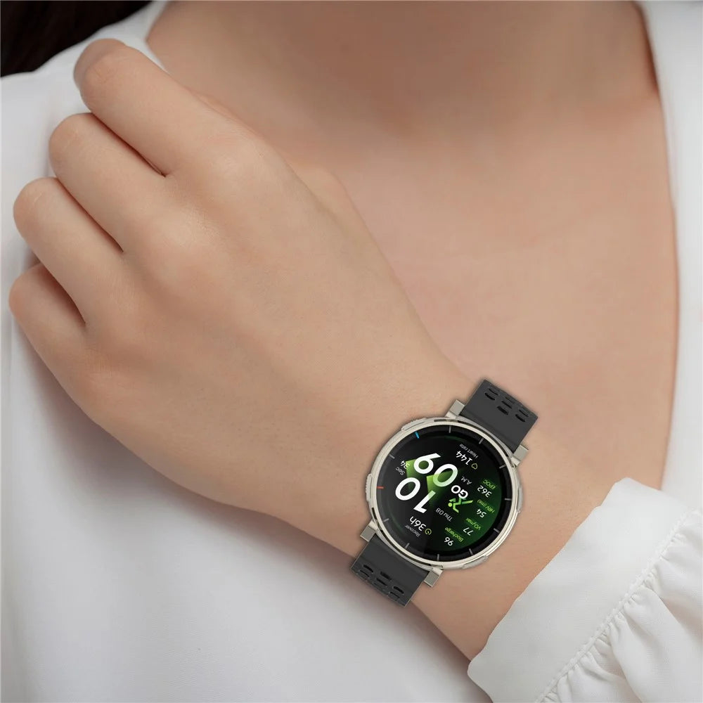 20mm Silicone Strap for Huami Amazfit Cheetah 2 Pro / Active 3 Premium / Active 2 Breathable Watch Band - Dark Green - 7