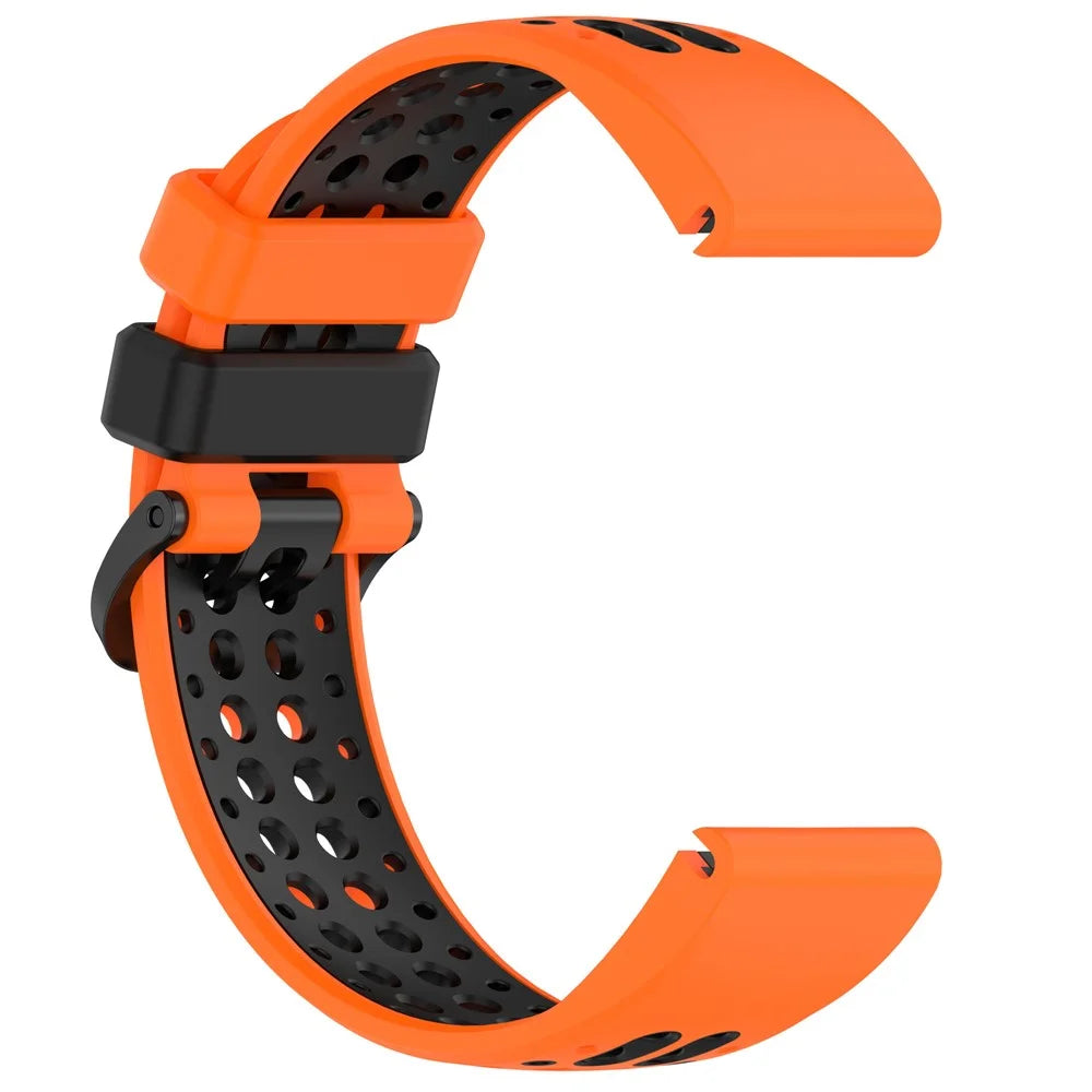 QuickFit 26mm Strap for Garmin Fenix 7X / 7X Pro 51mm / 6X / 6X Pro Dual Color Silicone Sports Breathable Watch Band - Orange+Black - 4