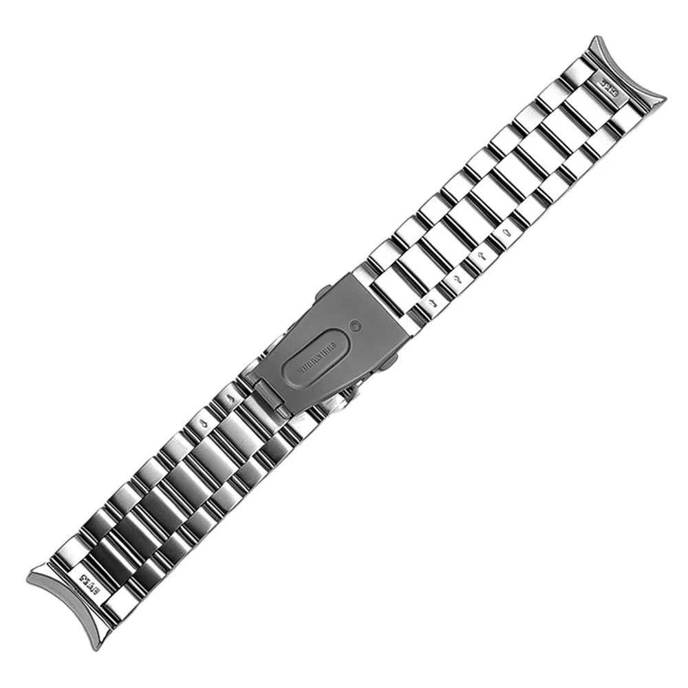For Xiaomi Watch S5 Stainless Steel Strap Metal Band Three-Bead Flat Buckle Replacement Wristband - Silver - 1