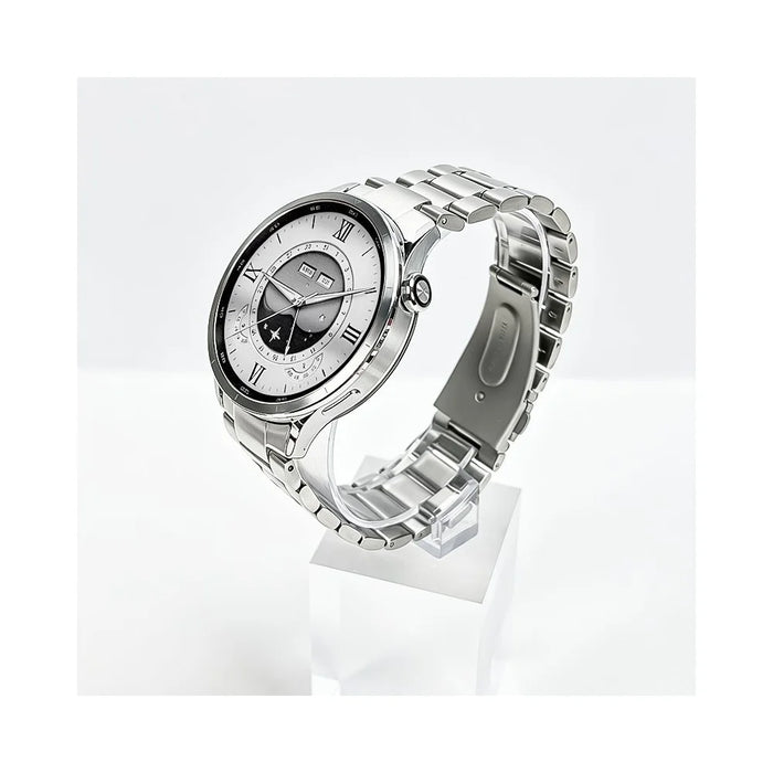 For Xiaomi Watch S5 Stainless Steel Strap Metal Band Three-Bead Flat Buckle Replacement Wristband - Silver - 3