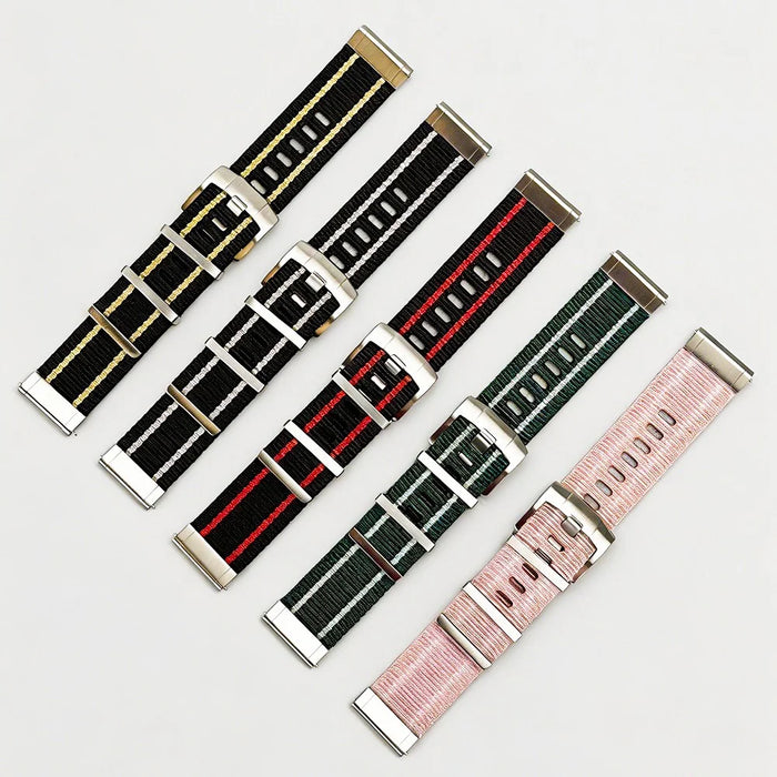 22mm Nylon Strap for Oppo Watch 4 Pro / X3 / X2 / X Breathable Replacement Wristband - Black  /  White - 7