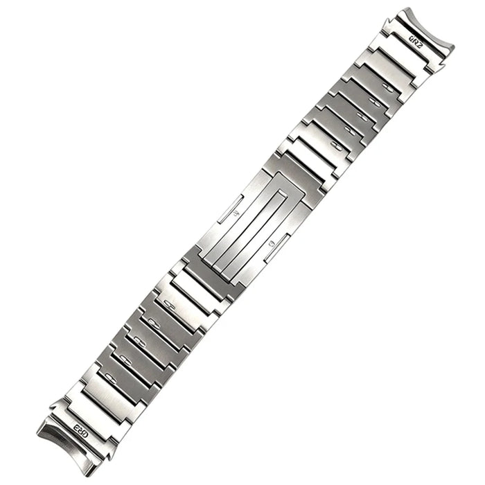 For Huawei Watch GT Runner 2 Titanium Alloy Watch Band Adjustable Bamboo Link Metal Strap - Silver - 1