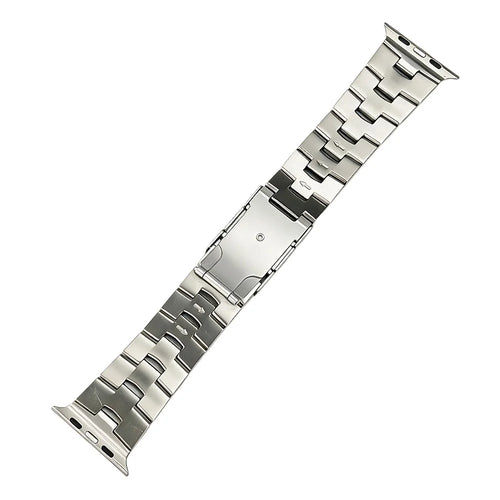 Strap for Apple Watch Ultra 3 2 1 49mm  /  Series 11 10 46mm  /  9 8 7 45mm  /  SE3 SE2 SE 6 5 4 44mm  /  3 2 1 42mm Turtle Shell Design Titanium Alloy Watchband - Silver - 1
