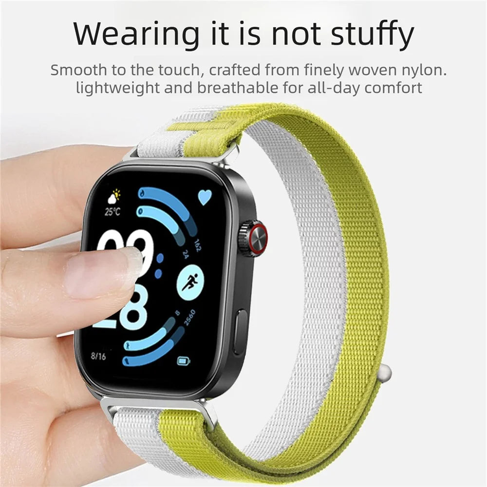 Nylon Strap for Xiaomi Smart Band 10 Pro / 9 Pro / 8 Pro / Redmi Watch 6 / 5 / 4 Sport Loop Band Breathable Wristband - Yellow - 3