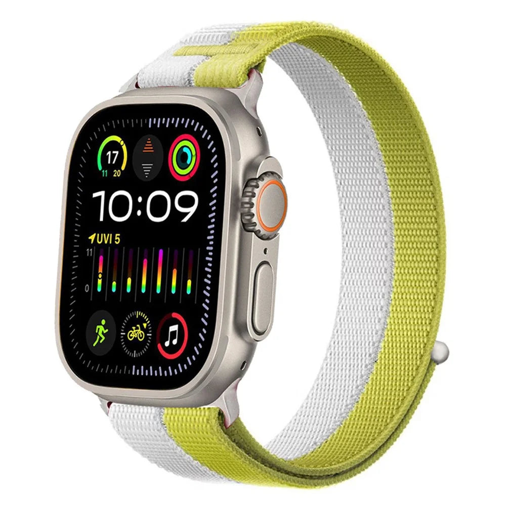 Watch Strap for Apple Watch Series 11 10 42mm / 9 8 7 41mm / SE3 SE2 SE 6 5 4 40mm / 3 2 1 38mm Nylon Sport Loop Band - Yellow - 2