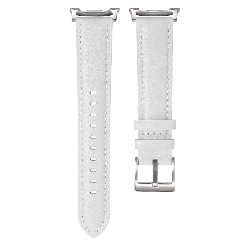 Genuine Cow Leather Strap for Samsung Galaxy Watch8 40mm / Watch8 44mm / Watch8 Classic 46mm Pointed Tail Adjustable Wristband - White - 3