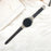 For Samsung Galaxy Watch 7 40mm / 44mm Bee Charm Band 20mm Leather Strap Replacement Wristband - Black - 3