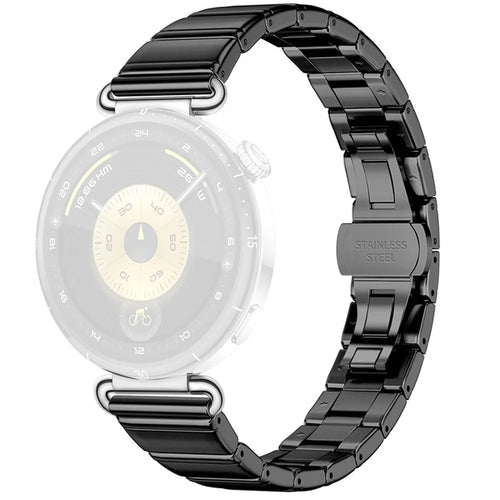 For Oppo Watch X3 Mini Stainless Steel Strap Butterfly Buckle Replacement Wristband - Black - 1