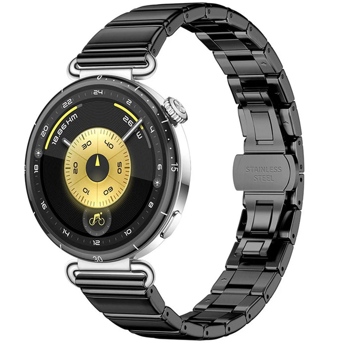 For Oppo Watch X3 Mini Stainless Steel Strap Butterfly Buckle Replacement Wristband - Black - 2