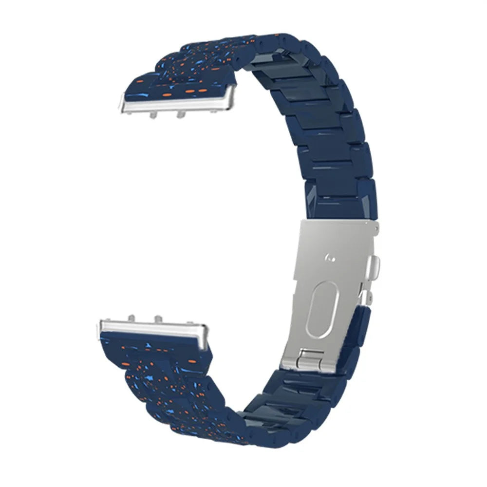For Samsung Galaxy Fit3 Watch Band Splash Ink Pattern Hard PC Replacement Strap - Blue - 1