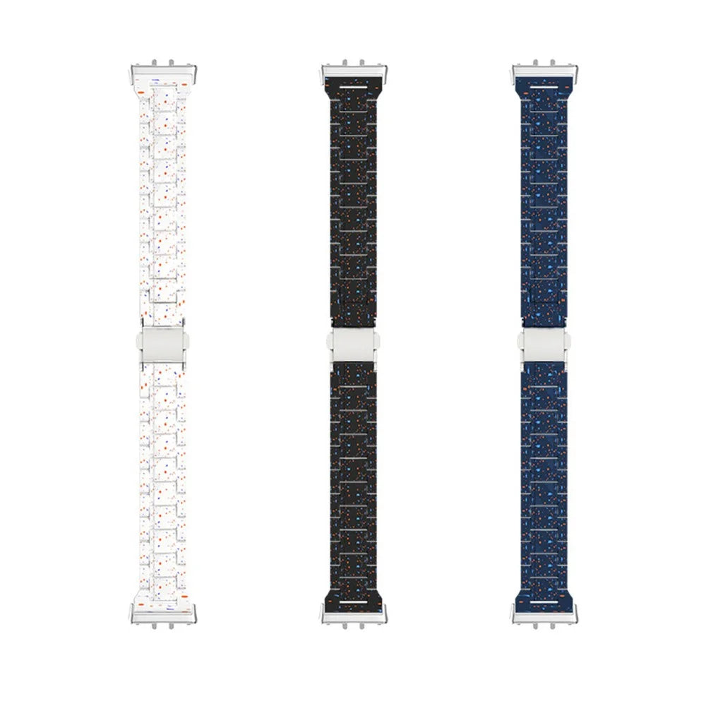For Samsung Galaxy Fit3 Watch Band Splash Ink Pattern Hard PC Replacement Strap - Blue - 6