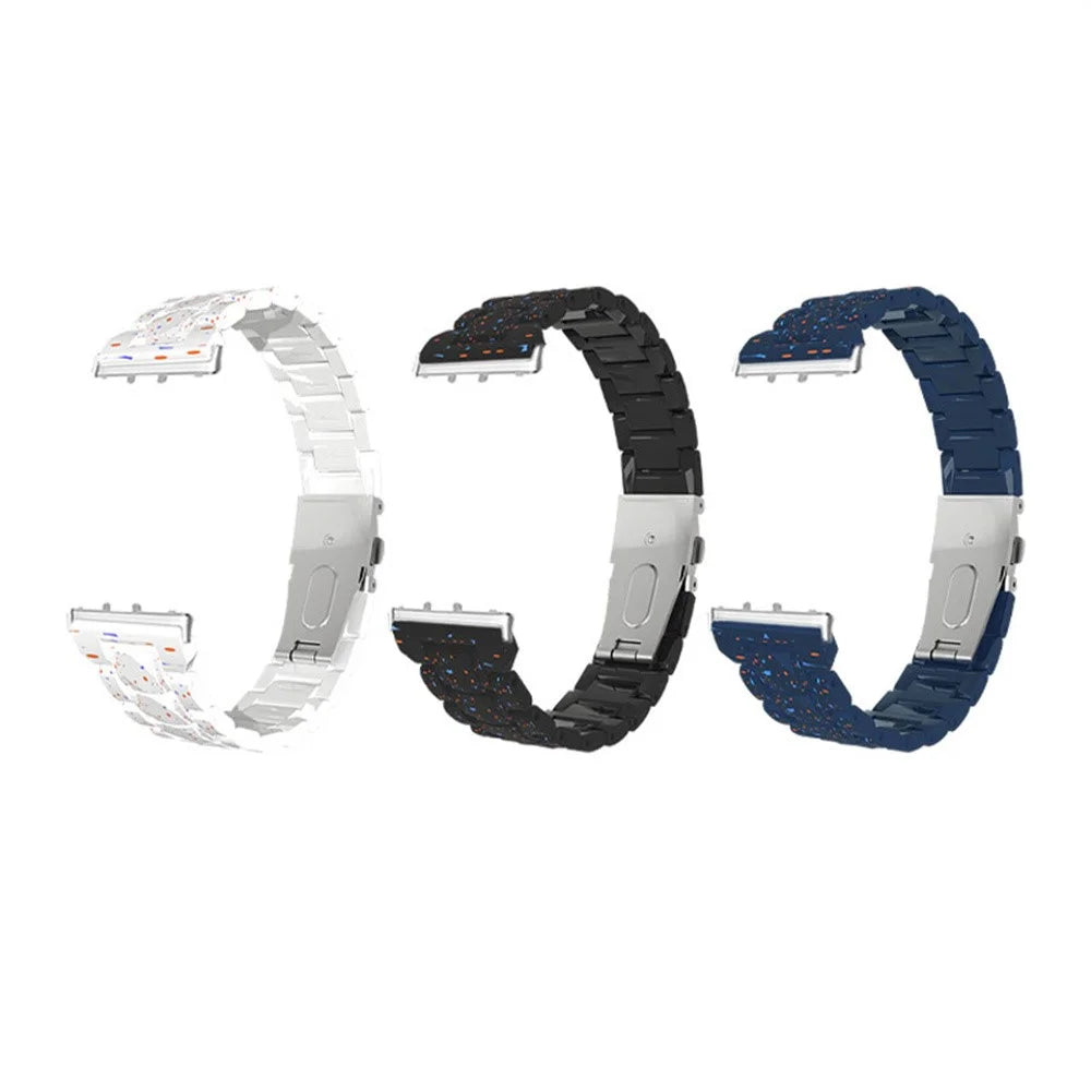 For Samsung Galaxy Fit3 Watch Band Splash Ink Pattern Hard PC Replacement Strap - Blue - 7