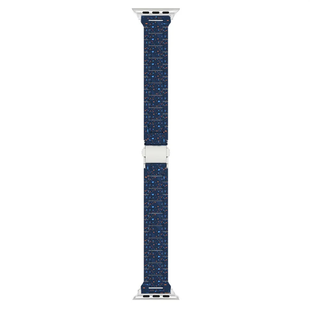 Strap for Apple Watch Series 11 10 42mm / 9 8 7 41mm / SE3 SE2 SE 6 5 4 40mm / 3 2 1 38mm Ink Splatter Pattern PC Watch Band - Blue - 1