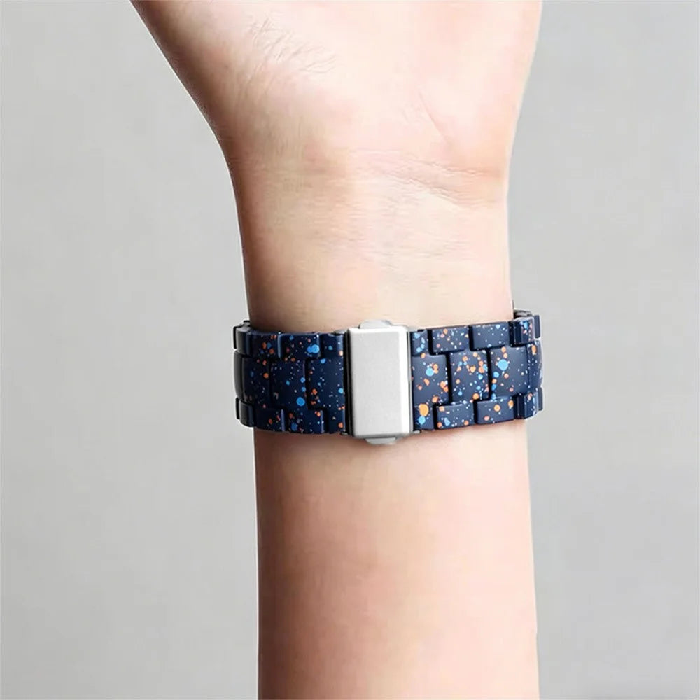 Strap for Apple Watch Series 11 10 42mm / 9 8 7 41mm / SE3 SE2 SE 6 5 4 40mm / 3 2 1 38mm Ink Splatter Pattern PC Watch Band - Blue - 5