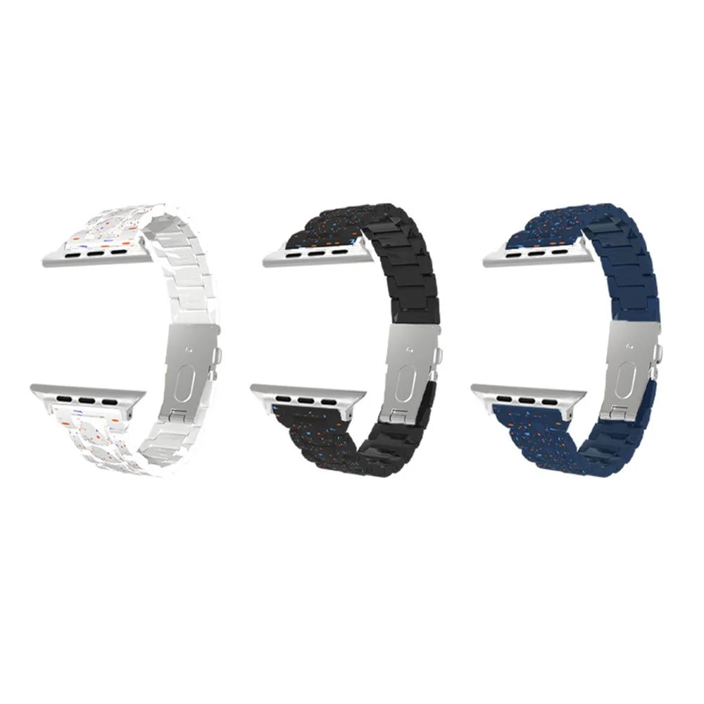 Strap for Apple Watch Series 11 10 42mm / 9 8 7 41mm / SE3 SE2 SE 6 5 4 40mm / 3 2 1 38mm Ink Splatter Pattern PC Watch Band - Blue - 6