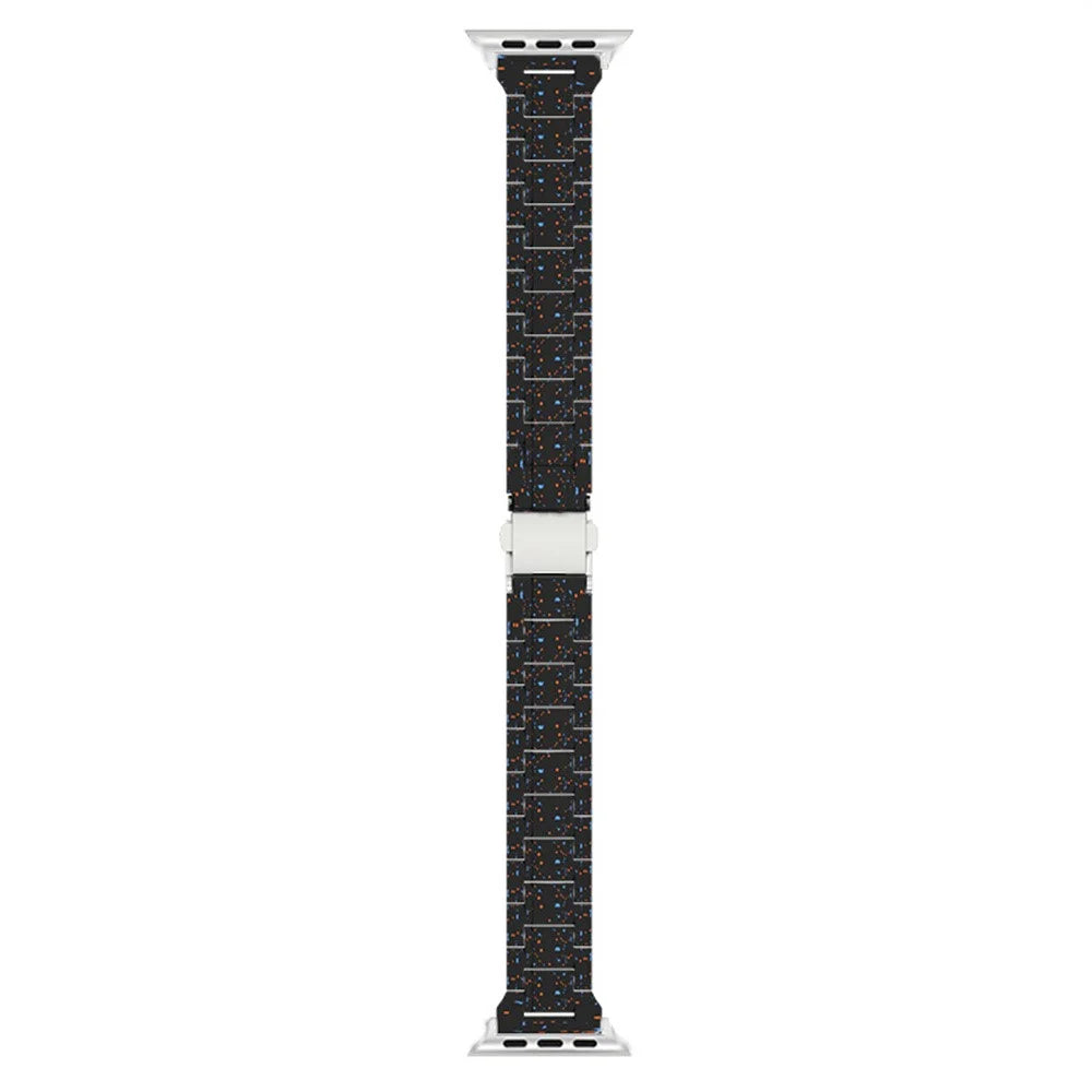 Strap for Apple Watch Ultra 3 2 1 49mm / Series 11 10 46mm / 9 8 7 45mm / SE3 SE2 SE 6 5 4 44mm / 3 2 1 42mm Ink Splatter Pattern PC Watch Band - Black - 1