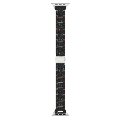 Strap for Apple Watch Ultra 3 2 1 49mm / Series 11 10 46mm / 9 8 7 45mm / SE3 SE2 SE 6 5 4 44mm / 3 2 1 42mm Ink Splatter Pattern PC Watch Band - Black - 1