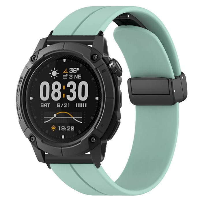 For Coros Nomad / Apex 4 46mm Silicone Strap Magnetic Foldable Buckle Wristband Replacement - Mint Green - 3