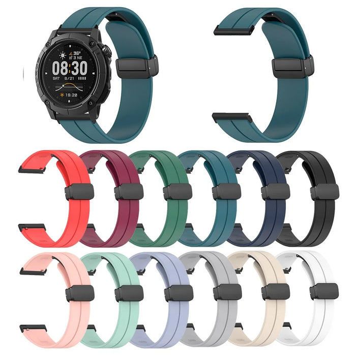 For Coros Nomad / Apex 4 46mm Silicone Strap Magnetic Foldable Buckle Wristband Replacement - Mint Green - 4