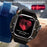 Silicone Strap for Apple Watch Ultra 3 2 1 49mm Sports Watch Band with One-touch Open PC Watch Case - Transparent Black+Steel+Black - 6