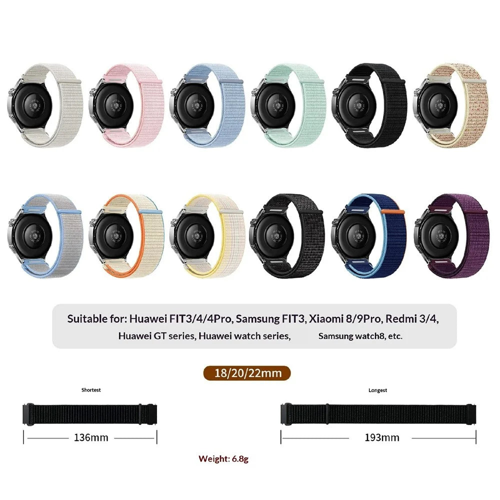 18mm Nylon Sport Loop Band for Huawei Watch GT 6 41mm / GT 5 41mm / GT 4 41mm Magic Tape Watch Strap - Sakura - 5