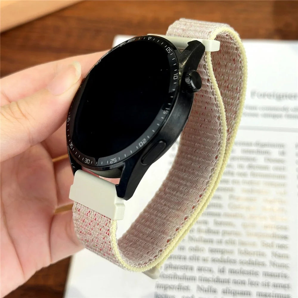 20mm Nylon Sport Loop Band for Samsung Galaxy Watch7 44mm / 40mm / Watch6 Classic 47mm / 43mm Magic Tape Watch Strap - Sakura - 2