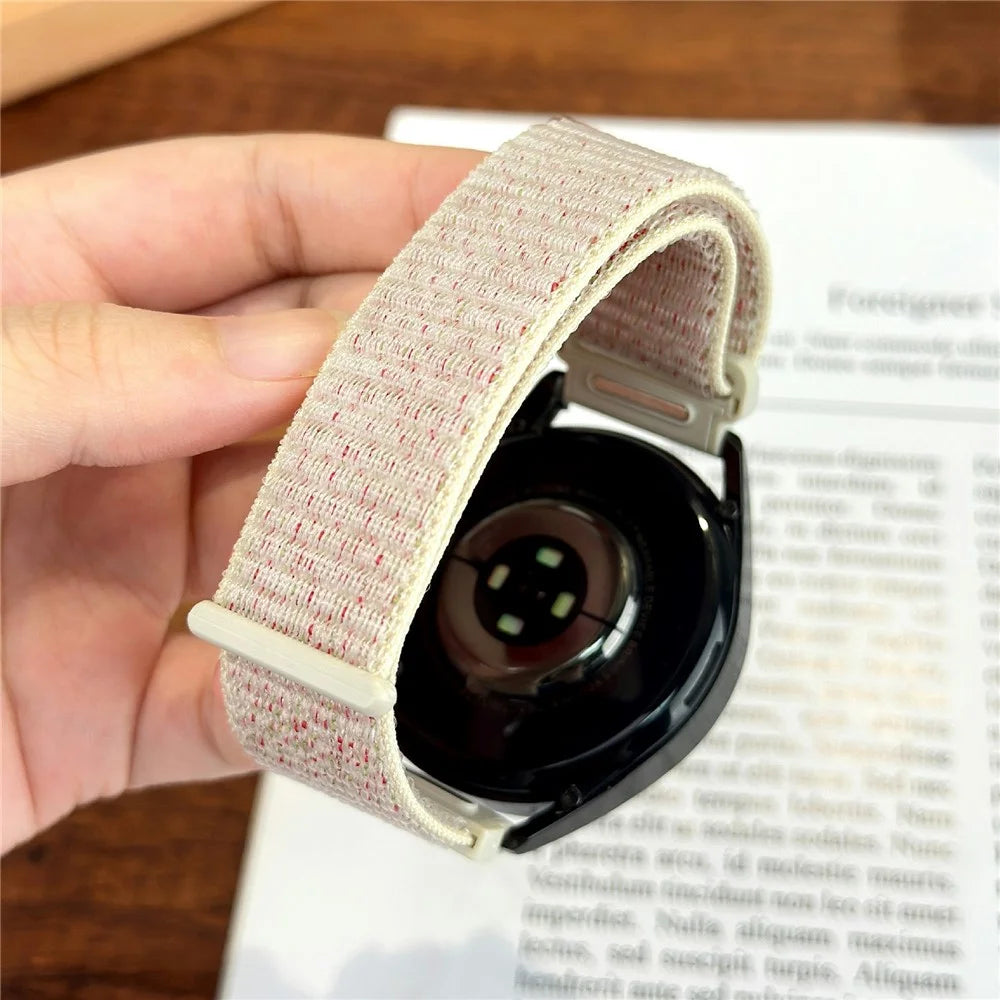 20mm Nylon Sport Loop Band for Samsung Galaxy Watch7 44mm / 40mm / Watch6 Classic 47mm / 43mm Magic Tape Watch Strap - Sakura - 3