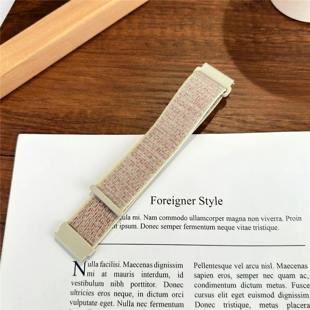 20mm Nylon Sport Loop Band for Samsung Galaxy Watch7 44mm / 40mm / Watch6 Classic 47mm / 43mm Magic Tape Watch Strap - Sakura - 4