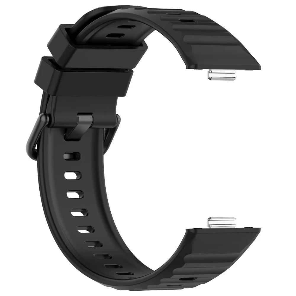 Silicone Strap for Huawei Watch Fit 5 Pro / Fit 5 / Fit 4 Breathable Sport Watch Band - Black - 3