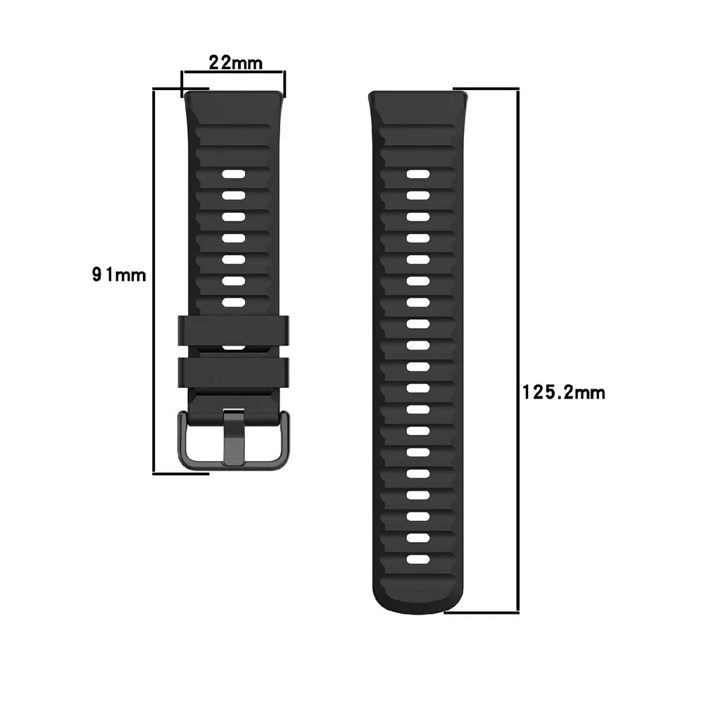 Silicone Strap for Huawei Watch Fit 5 Pro / Fit 5 / Fit 4 Breathable Sport Watch Band - Black - 7