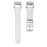 For Fitbit Versa 3 / Sense Strap with Silver Buckle Rhinestone Connector Genuine Cow Leather Watch Band - White - 1