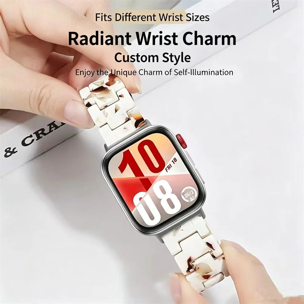 Resin Strap for Huawei Watch Fit 5 Pro / 4 Pro / 5 / 4 / 3 Foldable Buckle 3-Bead Watchband with Tool - Nougat - 3