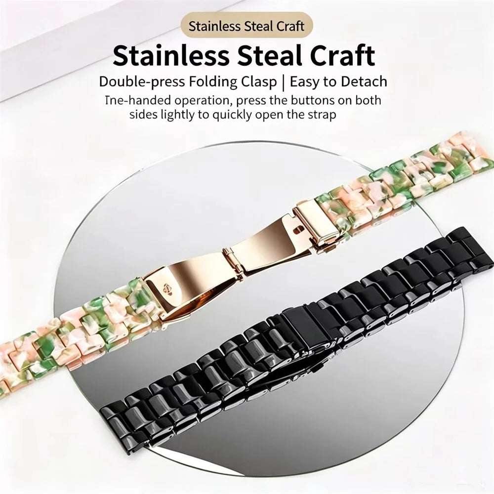 Resin Strap for Huawei Watch Fit 5 Pro / 4 Pro / 5 / 4 / 3 Foldable Buckle 3-Bead Watchband with Tool - Nougat - 5