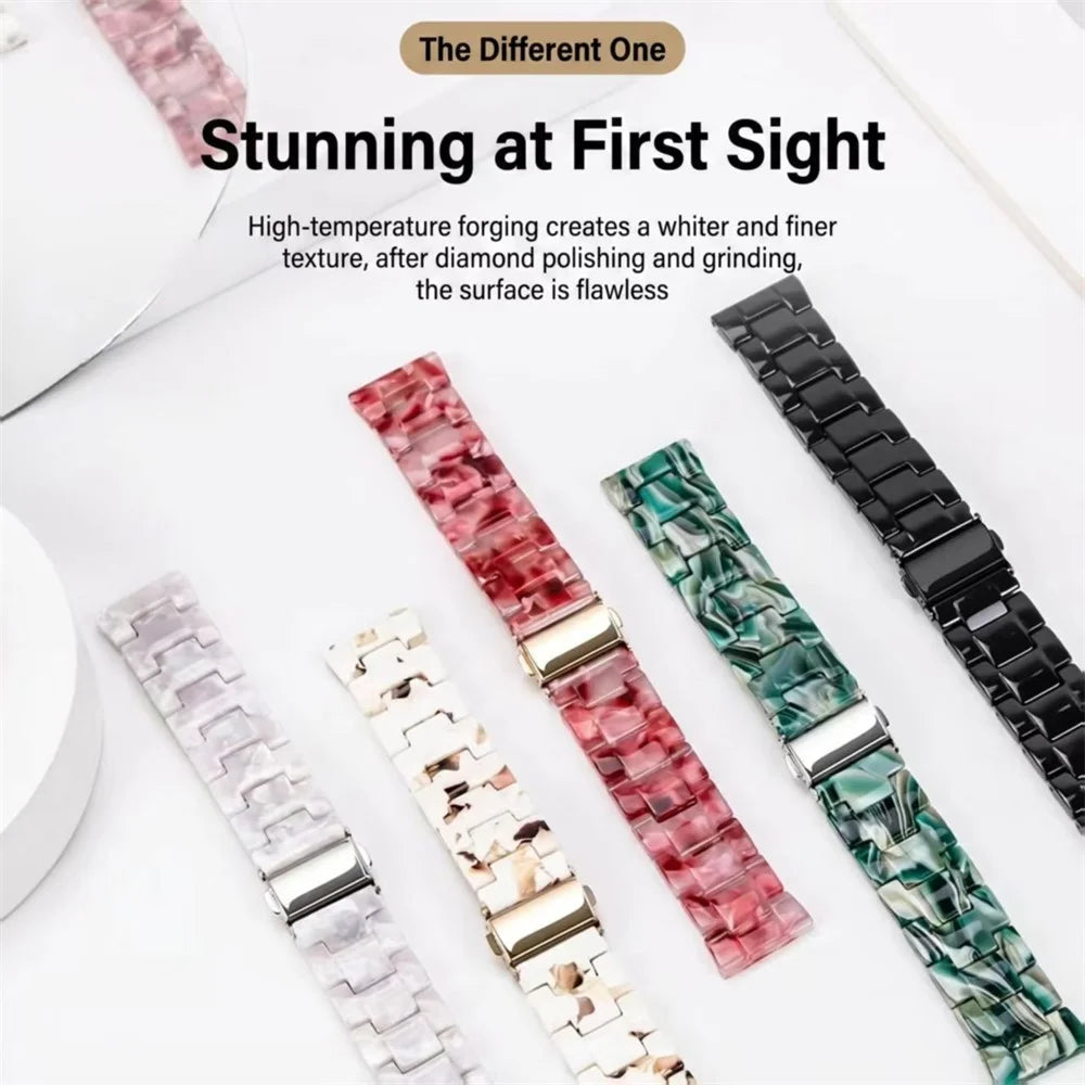 For Samsung Galaxy Watch Ultra2 47mm / Watch Ultra (2025) 47mm / Watch Ultra 47mm Resin Strap Foldable Buckle 3-Bead Watchband with Tool - Ceramic White - 7