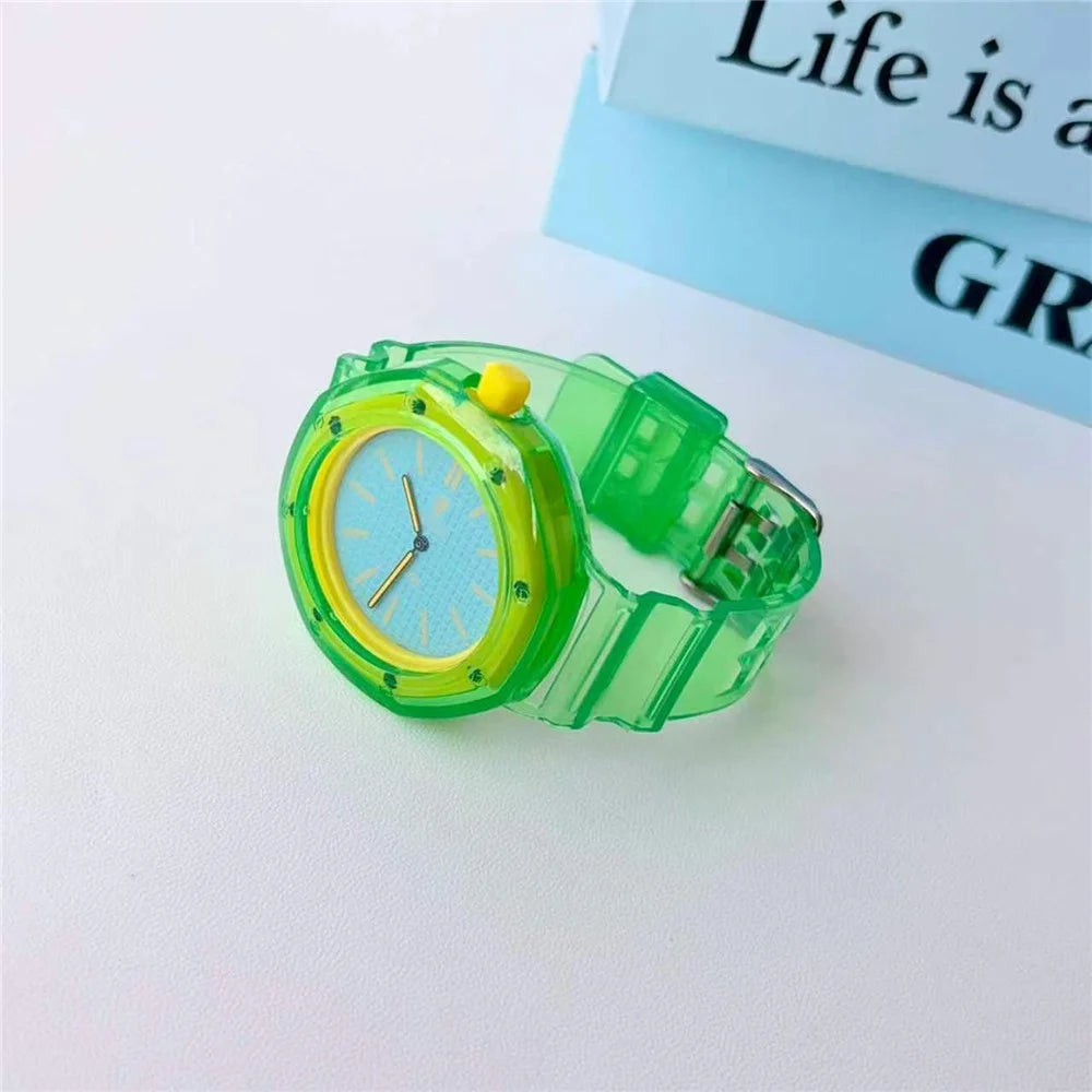 For Swatch Royal Pop Jelly TPU Watch Band Replacement Wristband with Integrated Octagonal Watch Case - Green - 4