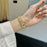 Strap for Apple Watch Ultra 3 2 1 49mm  /  Series 11 10 46mm  /  9 8 7 45mm  /  SE3 SE2 SE 6 5 4 44mm  /  3 2 1 42mm Full Zircon Decor Watch Band with Butterfly Buckle - Gold - 4