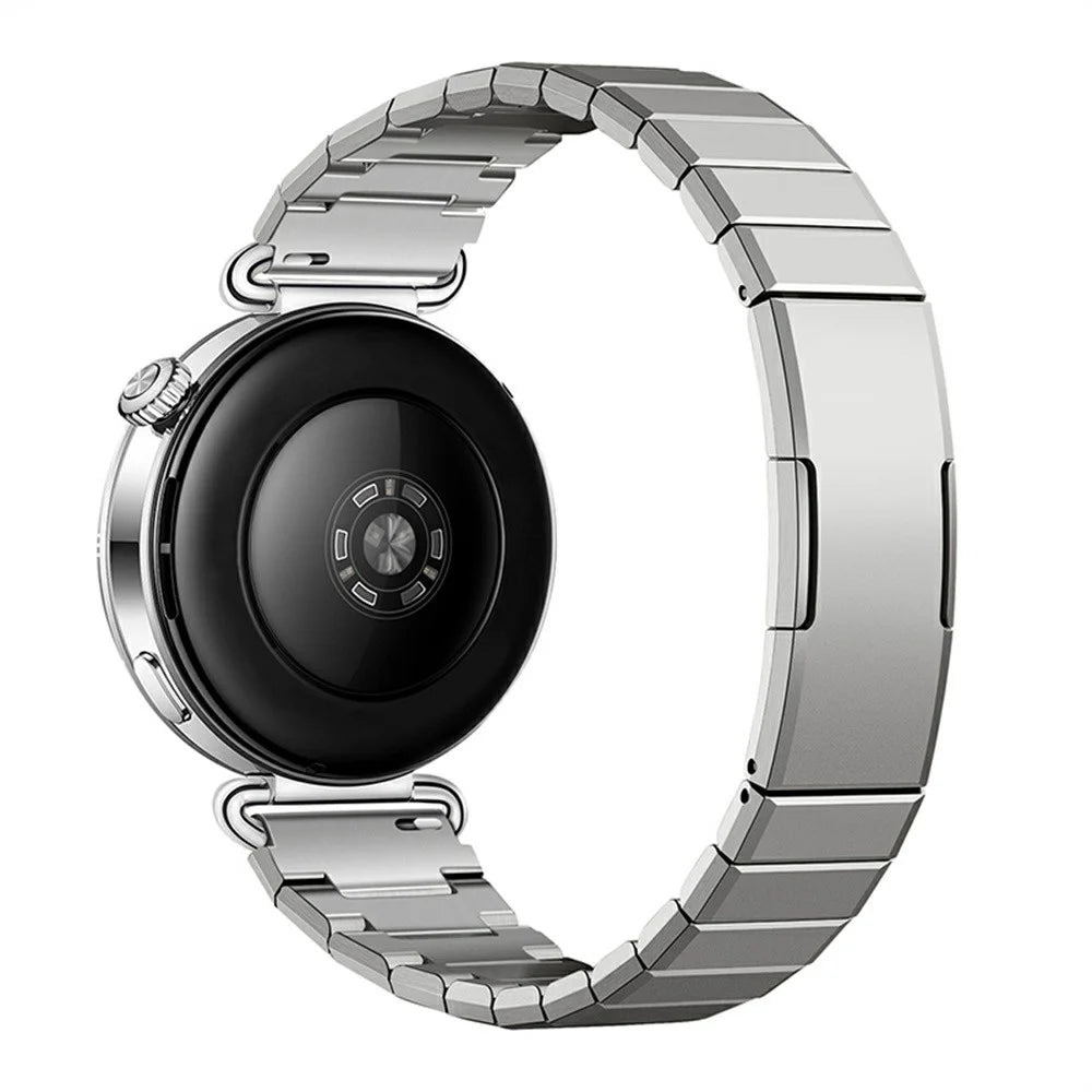 Watch Strap for Huawei Watch GT 6 41mm / GT 5 42mm / Oppo Watch X2 Mini / Garmin Venu 3S , One-bead 18mm Titanium Alloy Butterfly Clasp Band - Silver - 1
