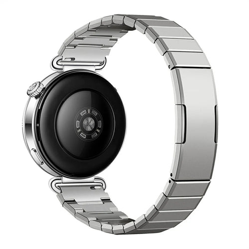 Watch Strap for Huawei Watch GT 6 41mm / GT 5 42mm / Oppo Watch X2 Mini / Garmin Venu 3S , One-bead 18mm Titanium Alloy Butterfly Clasp Band - Silver - 1