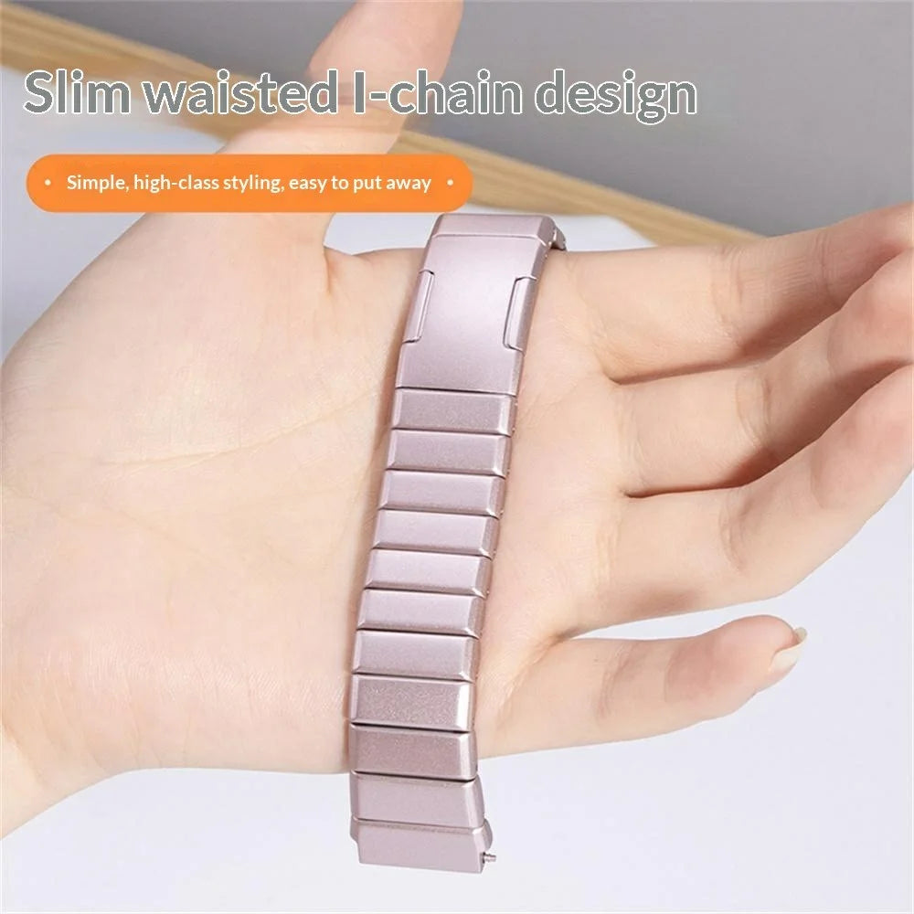 Watch Strap for Huawei Watch GT 6 41mm / GT 5 42mm / Oppo Watch X2 Mini / Garmin Venu 3S , One-bead 18mm Titanium Alloy Butterfly Clasp Band - Silver - 6