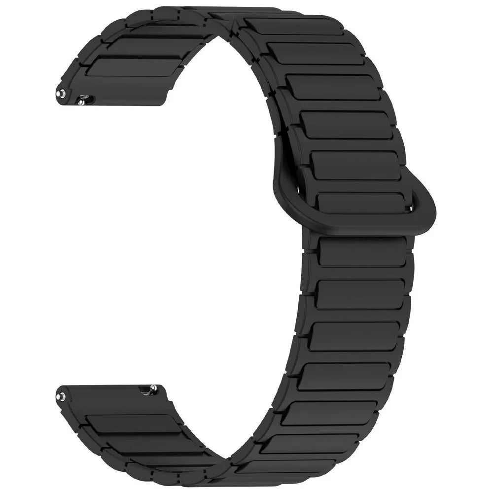 Silicone Strap for Garmin Forerunner 170 / 165 / 245 / 645 , 20mm Magnetic Sport Watch Band Replacement Wristband - Black - 1