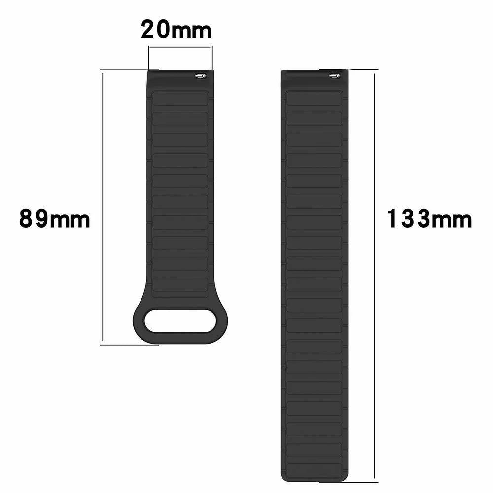 Silicone Strap for Garmin Forerunner 170 / 165 / 245 / 645 , 20mm Magnetic Sport Watch Band Replacement Wristband - Black - 4