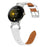 Genuine Cow Leather Strap for Google Pixel Watch 4 41mm / Watch 3 41mm / Watch 2 / Watch , Rhinestone Connector Band with Silver Buckle - White - 2