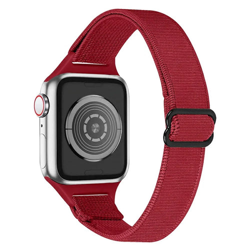 Adjustable Braided Nylon Smart Watch Band Wrist Strap for Apple Watch Series 8 41mm / Series 7 41mm /  1 / 2 / 3 38mm 4 / 5 / 6 40mm - Red - 1
