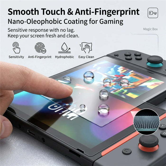 For Nintendo Switch 2 Screen Protector Ultra Clear Tempered Glass Film with Dust-Free Installation Tool - Transparent - 4